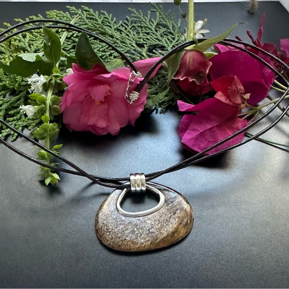 Sterling silver 925 bronzite Pendant Necklace N2014